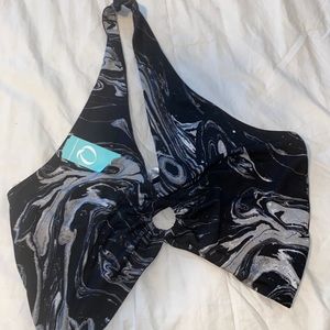 Black marble halter top